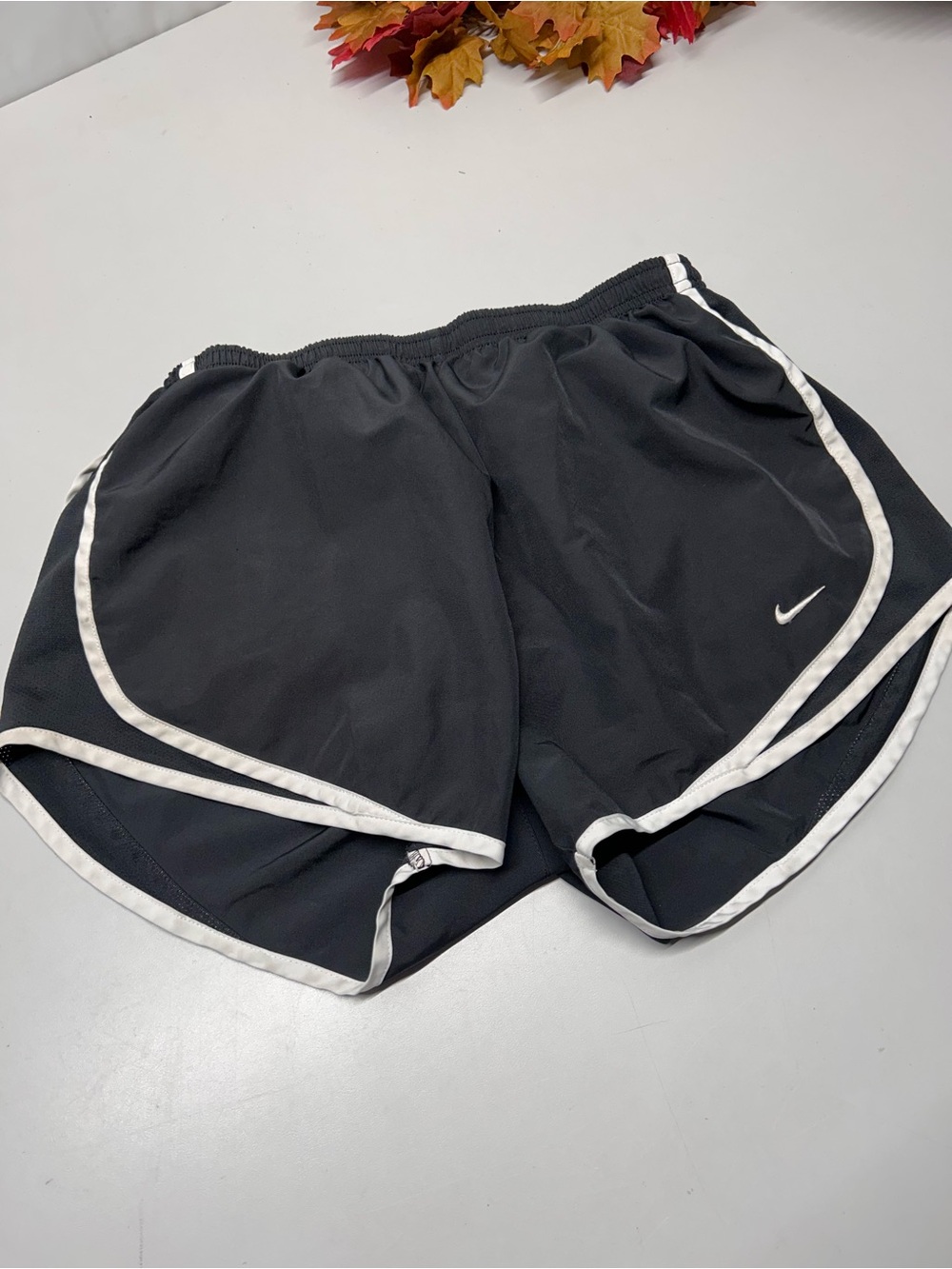 Nike Black Athletic Running Shorts with White Trim